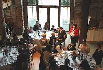 Essex Professional Lady Toastmaster looking after guests at Wedding at Gaynes Park, Near Epping