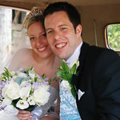 Photograph of rebecca and ben's wedding day attended and co-ordinated by Essex Lady Toastmaster